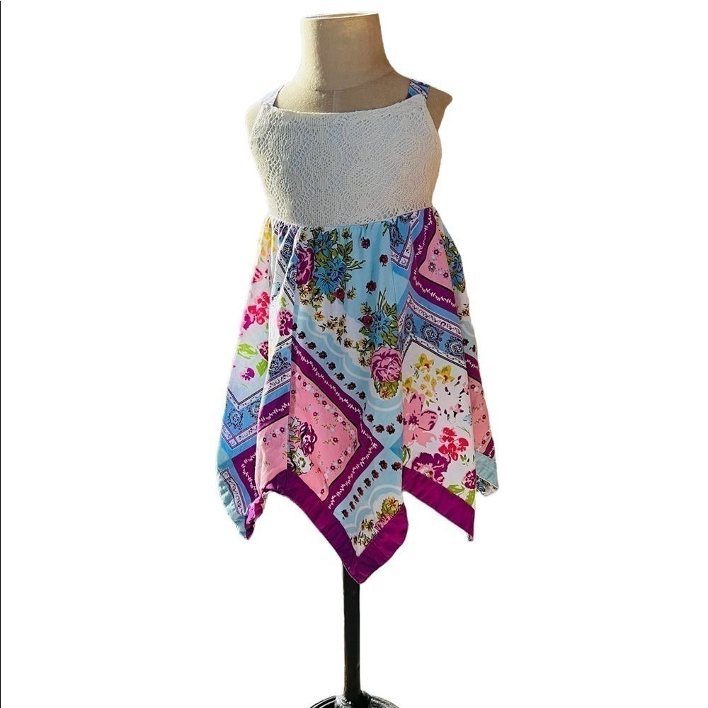 BLUEBERI BOULEVARD BABY GIRL HANDKERCHIEF DRESS SIZE 18 MONTHS